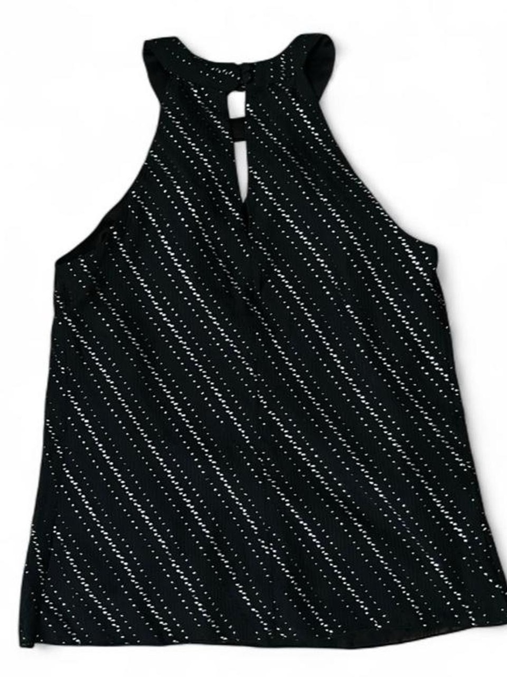 Size XS High Neck Black and Silver Tank Top - Picture 6 of 8